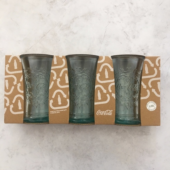 NIB San Miguel Coca Cola Coke Drinking Glass- Set of 3 - Picture 1 of 7